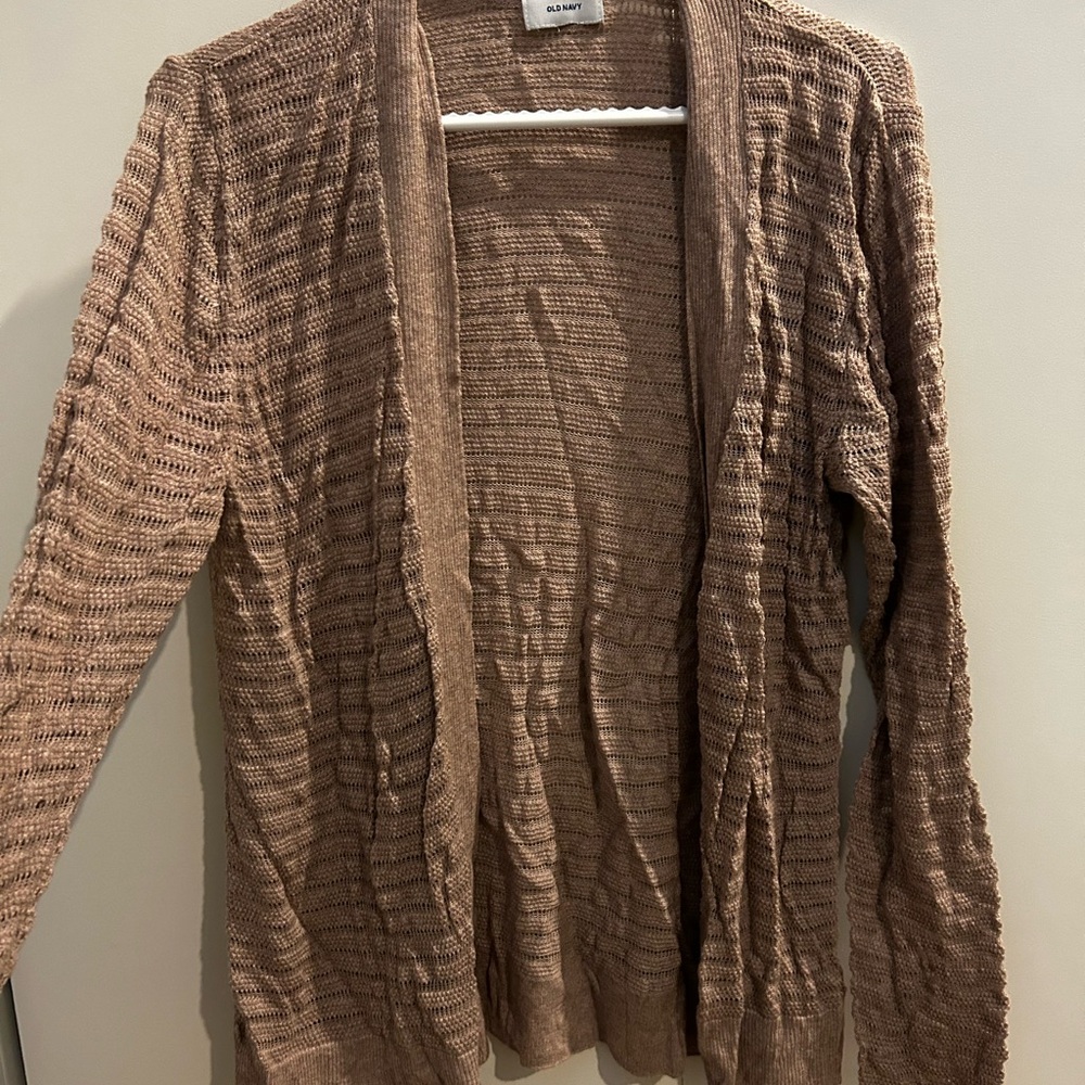 Old Navy Brown Cable-Knit Cardigan Sweater